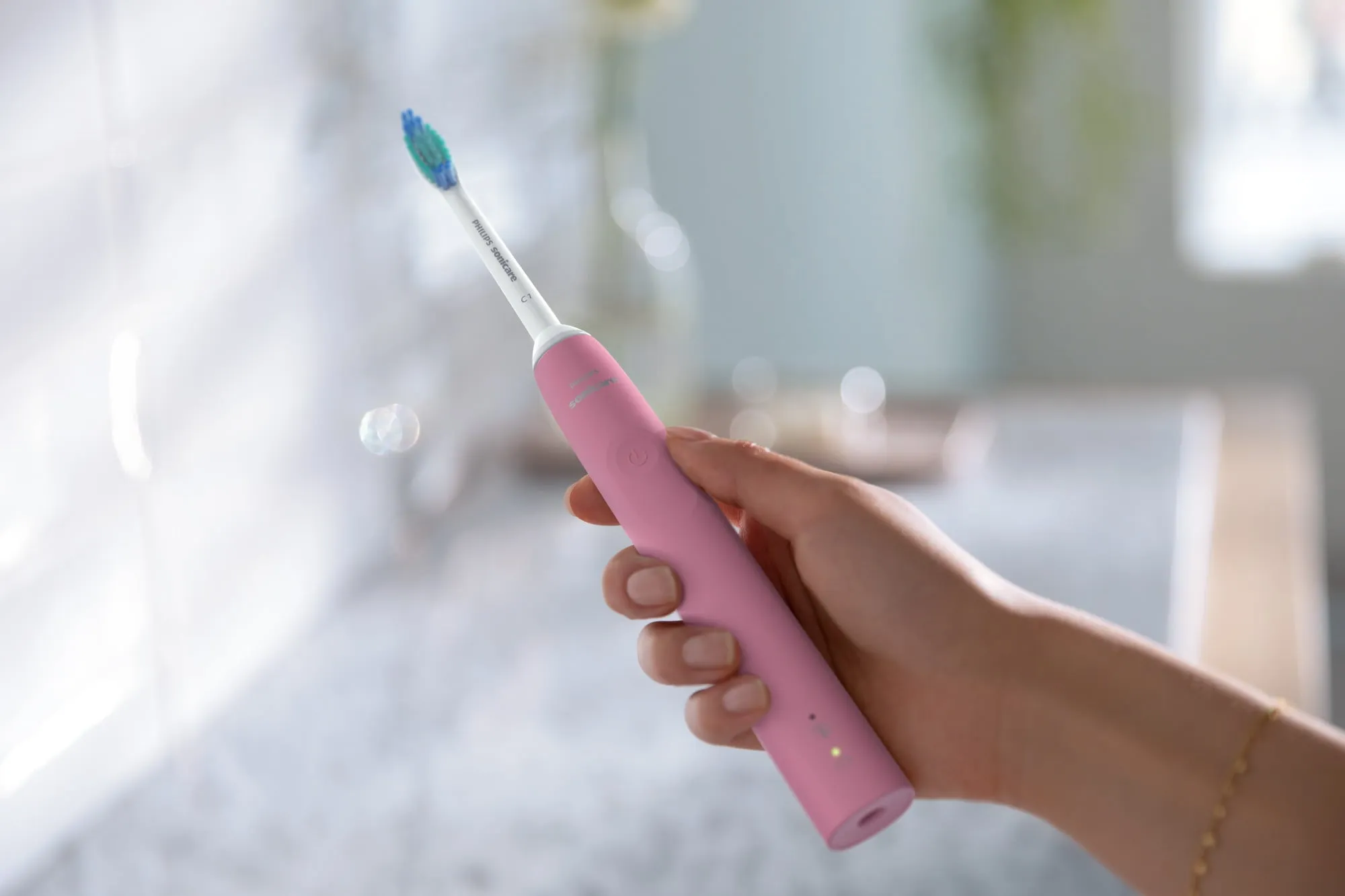 Philips Sonicare 3100 Power Toothbrush, Rechargeable Electric Toothbrush with Pressure Sensor, Deep Pink HX3681/06