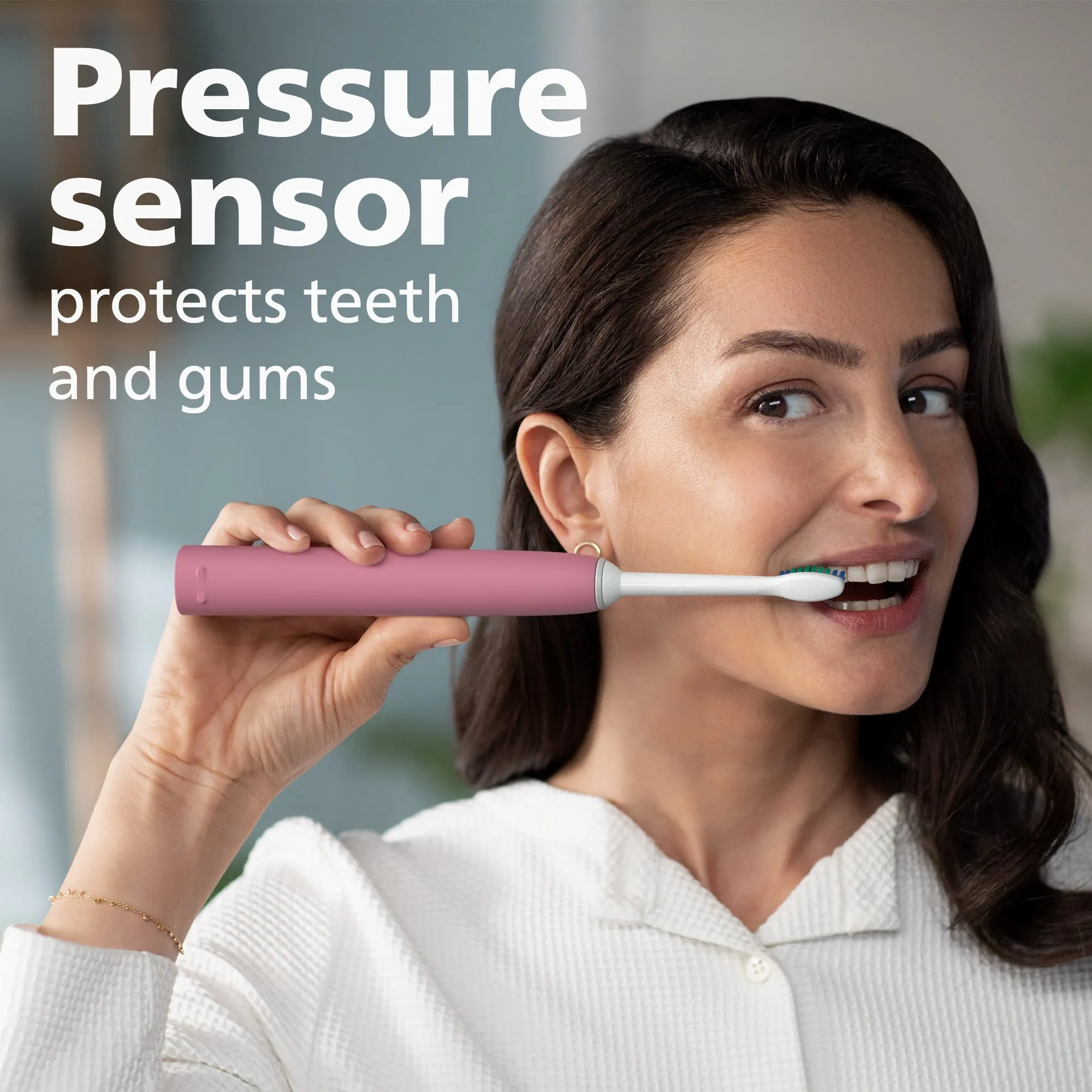 Philips Sonicare 3100 Power Toothbrush, Rechargeable Electric Toothbrush with Pressure Sensor, Deep Pink HX3681/06