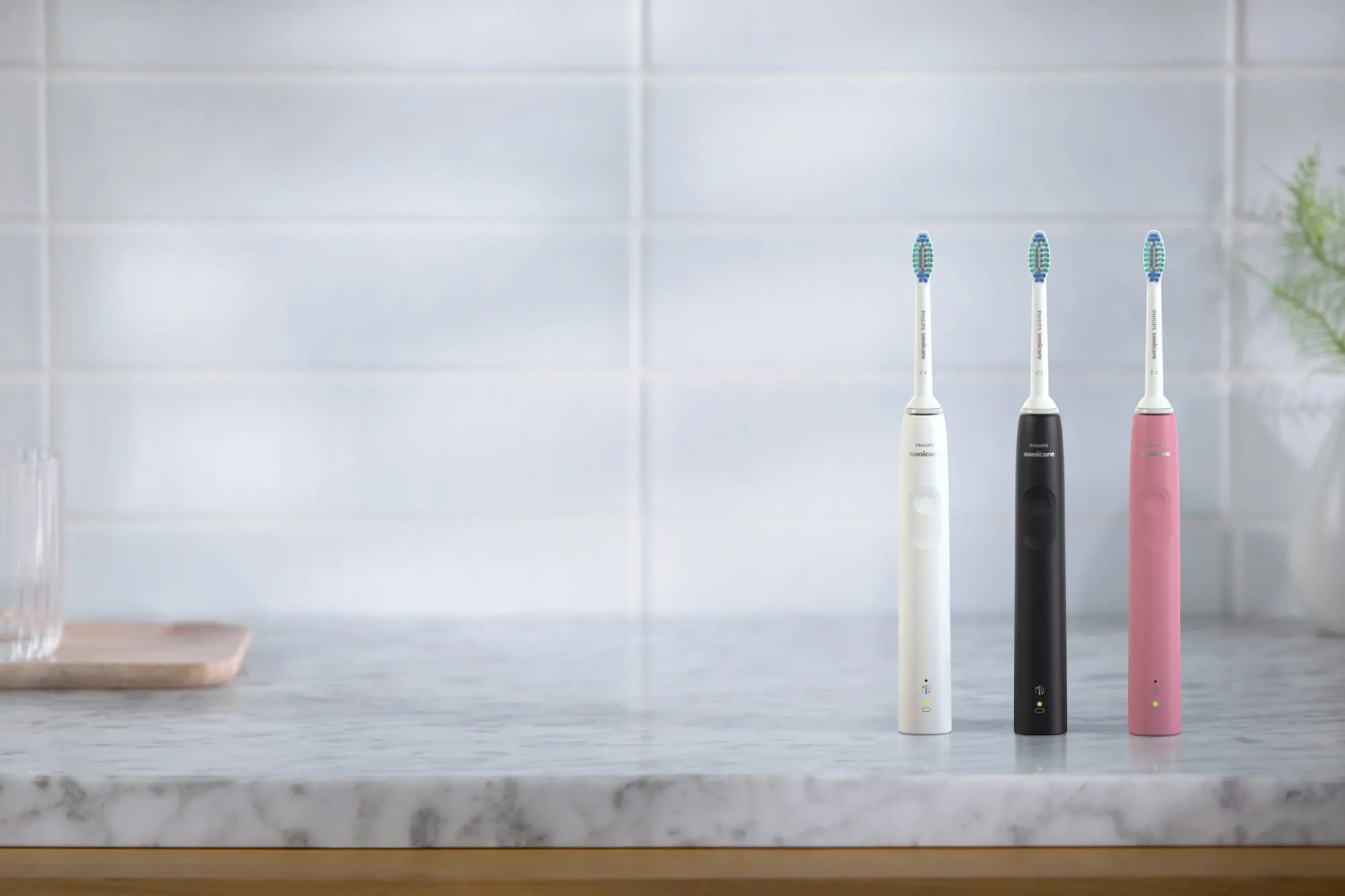 Philips Sonicare 3100 Power Toothbrush, Rechargeable Electric Toothbrush with Pressure Sensor, Deep Pink HX3681/06