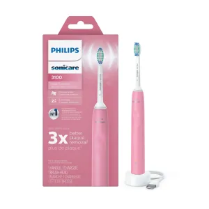 Philips Sonicare 3100 Power Toothbrush, Rechargeable Electric Toothbrush with Pressure Sensor, Deep Pink HX3681/06