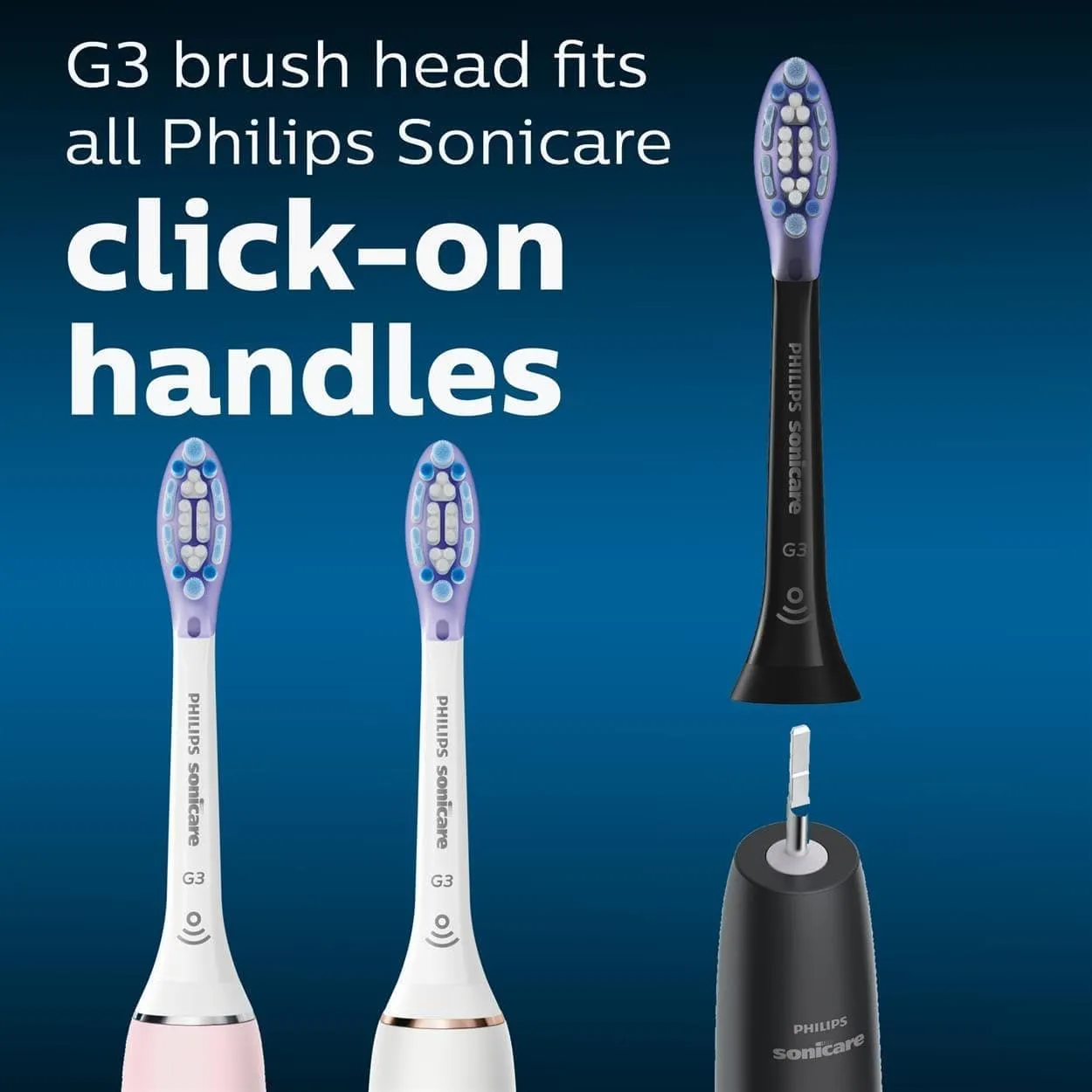 Philips Sonicare Original G3 Premium Gum Care Standard Sonic Toothbrush Heads - 4 Pack in Black (Model HX9054/33)