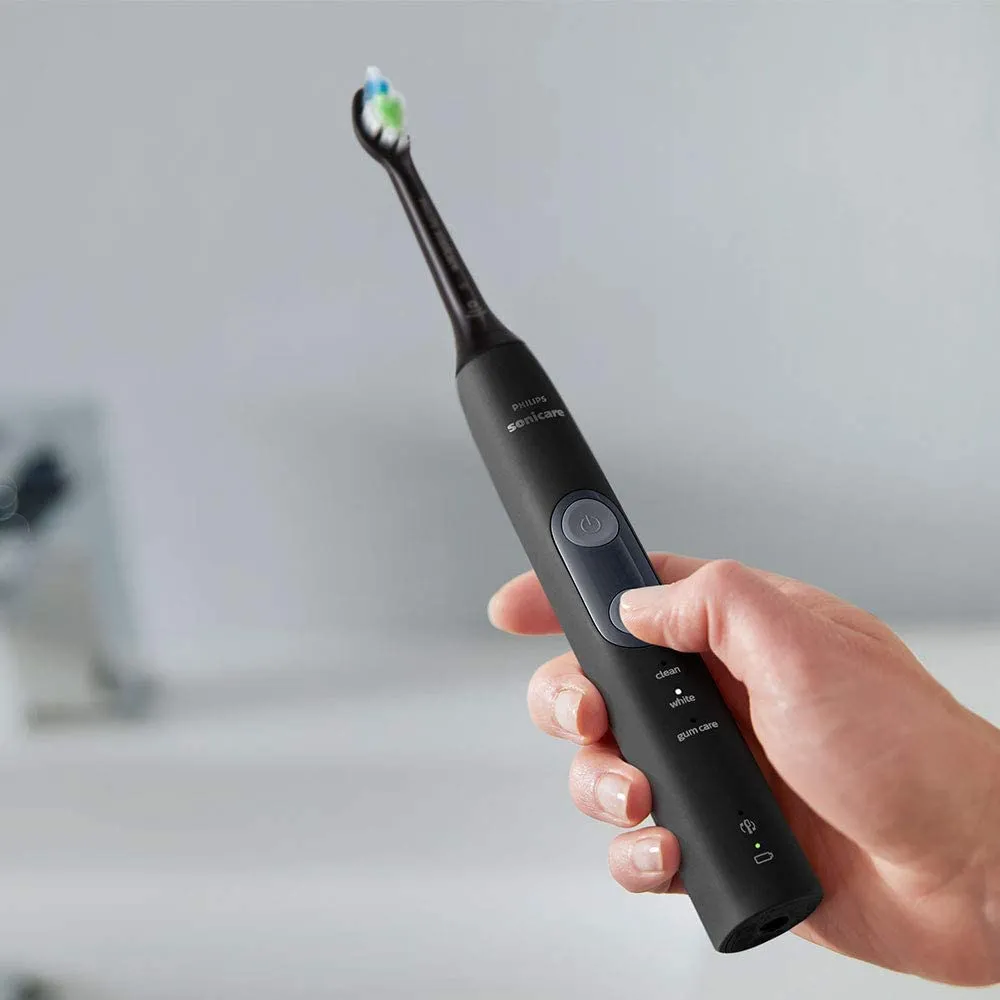 Philips Sonicare Protective Clean 5100 Electric Toothbrush (Black) - With Travel Case, 3 x Cleaning Modes & 2 x Whitening Brush Head.