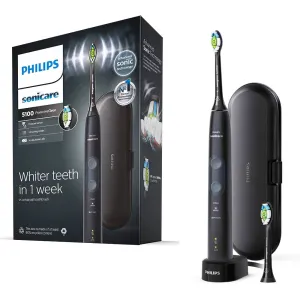 Philips Sonicare Protective Clean 5100 Electric Toothbrush (Black) - With Travel Case, 3 x Cleaning Modes & 2 x Whitening Brush Head.