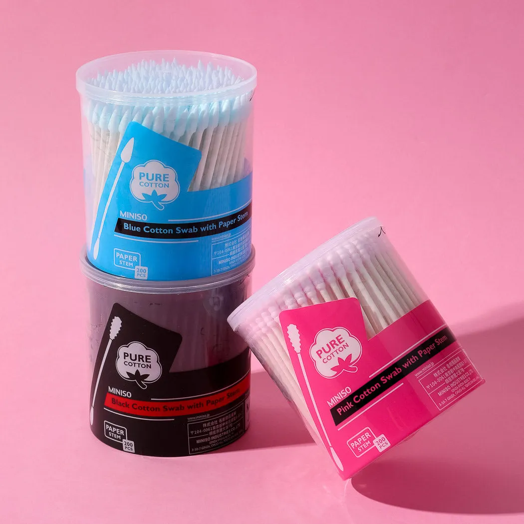 Pink Cotton Swab with Paper Stem (200 Pcs)