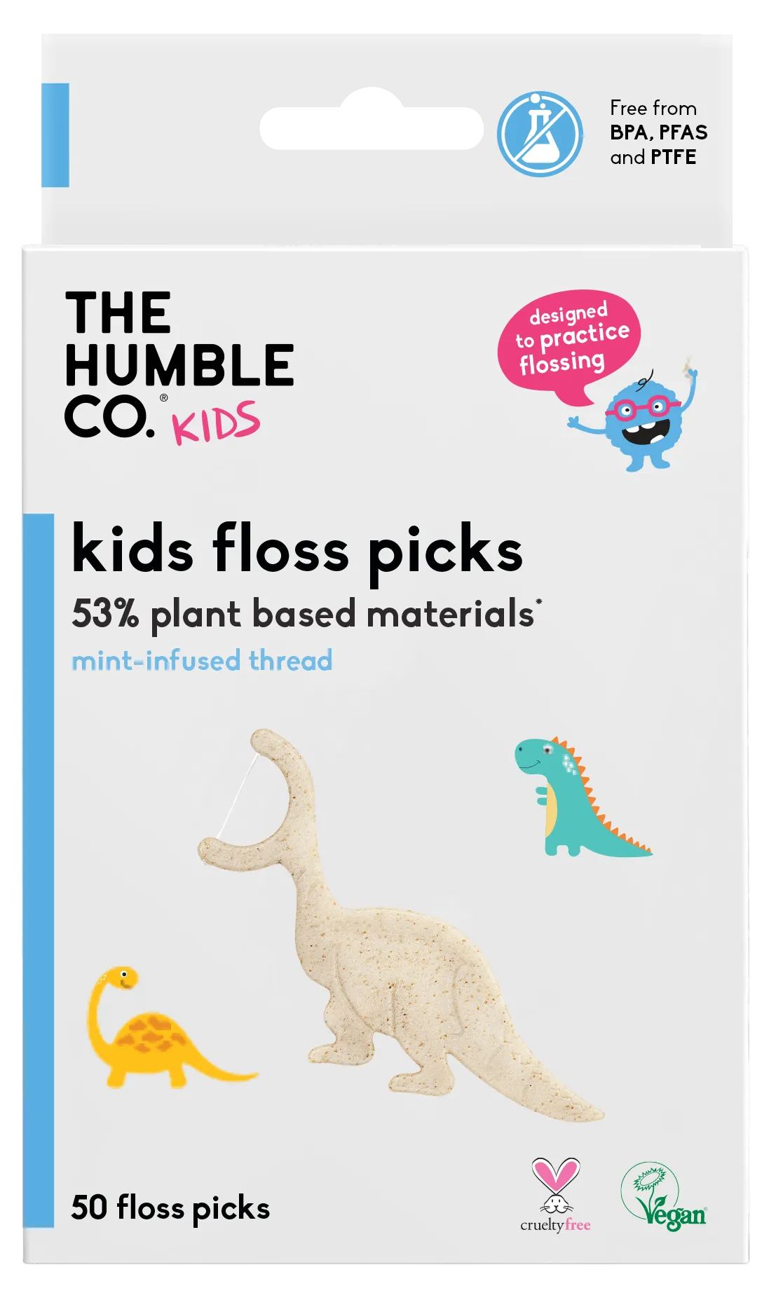 Plant-based Floss Picks - Kids Mint (50 pcs)