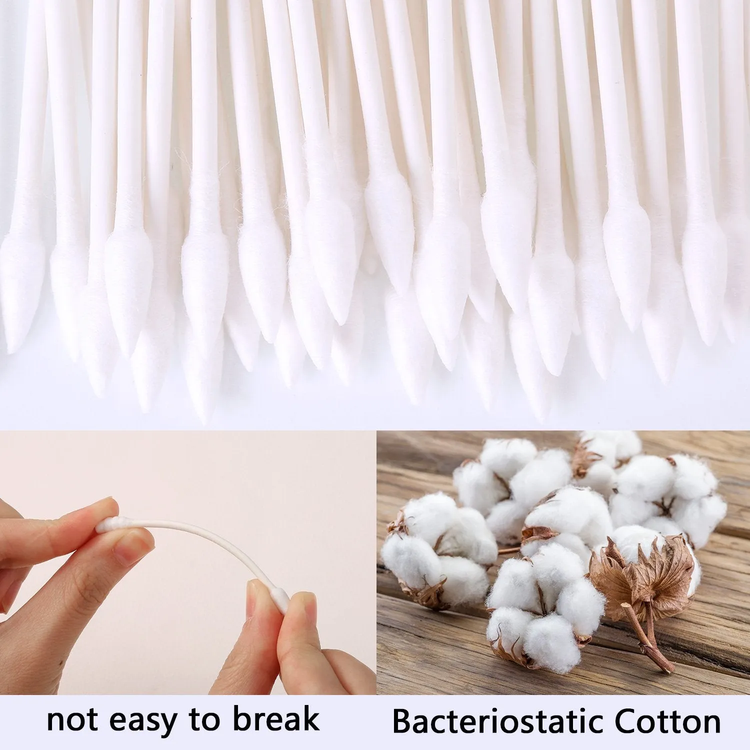 Pointed Cotton Swabs Compatible with Q Tips Double Precision Tips Cotton Buds with Cardboard Stick for Makeup 400Pcs