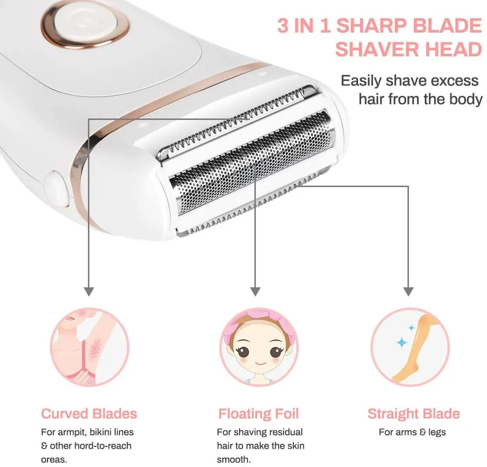 Portable USB Rechargeable Women Painless Electric Epilator Hair Removal Shaving Machine  with LCD Screen