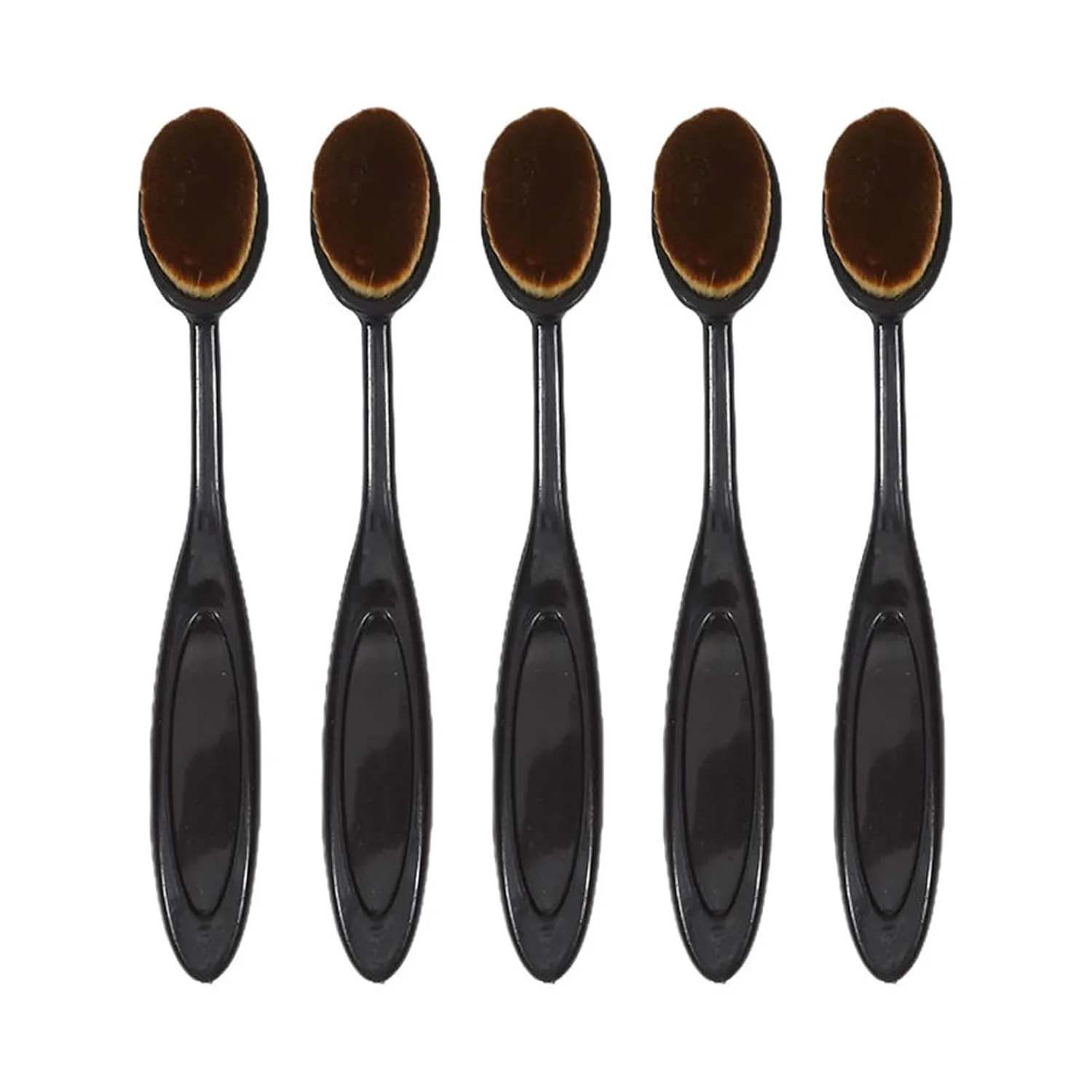 Practical Toothbrush Loose Powder Brush Set Foundation Makeup Brushes For Blending Cream Blusher Cosmetics Tools(5PCS)