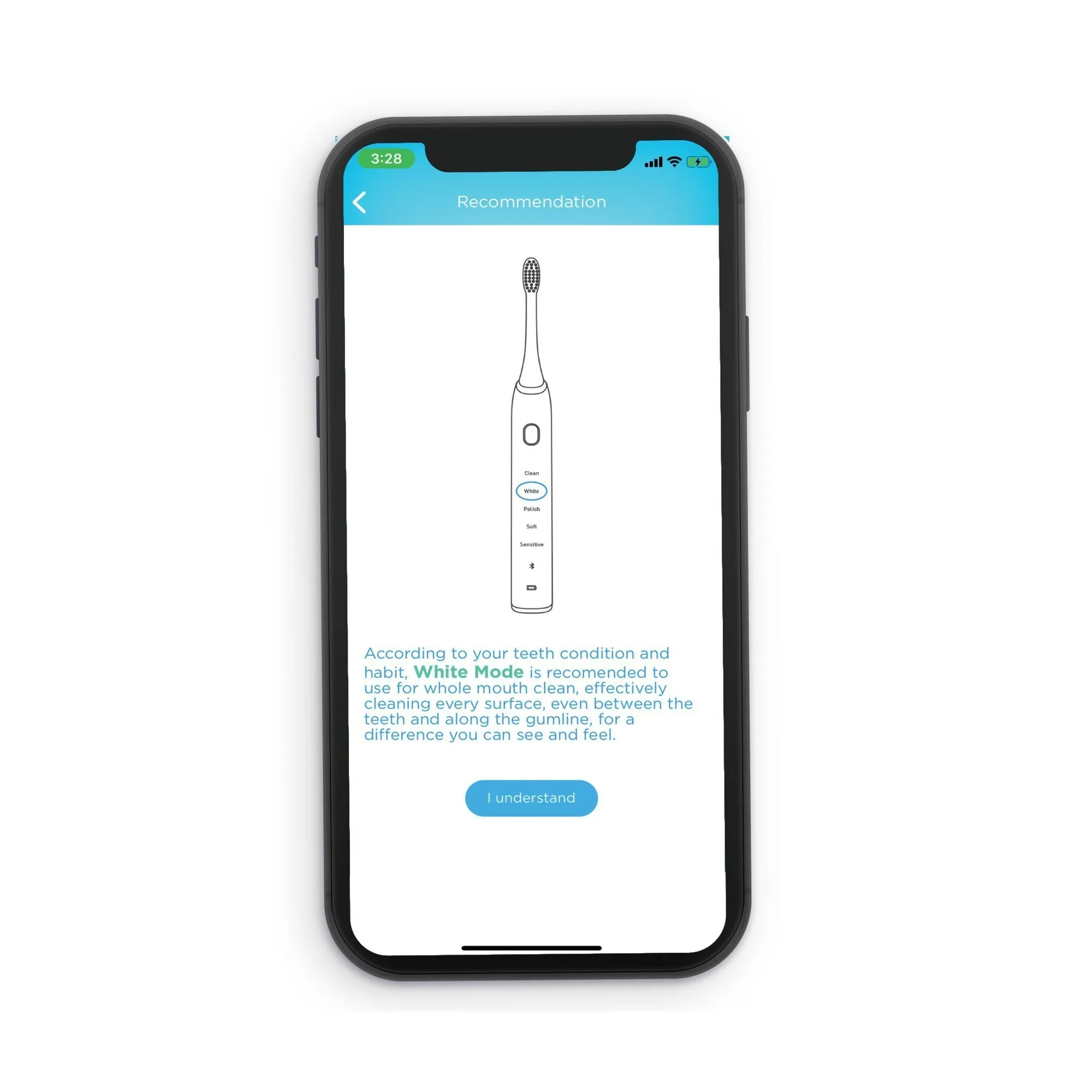 Practice Sample of BLU Smart Toothbrush and APP (White Rose)