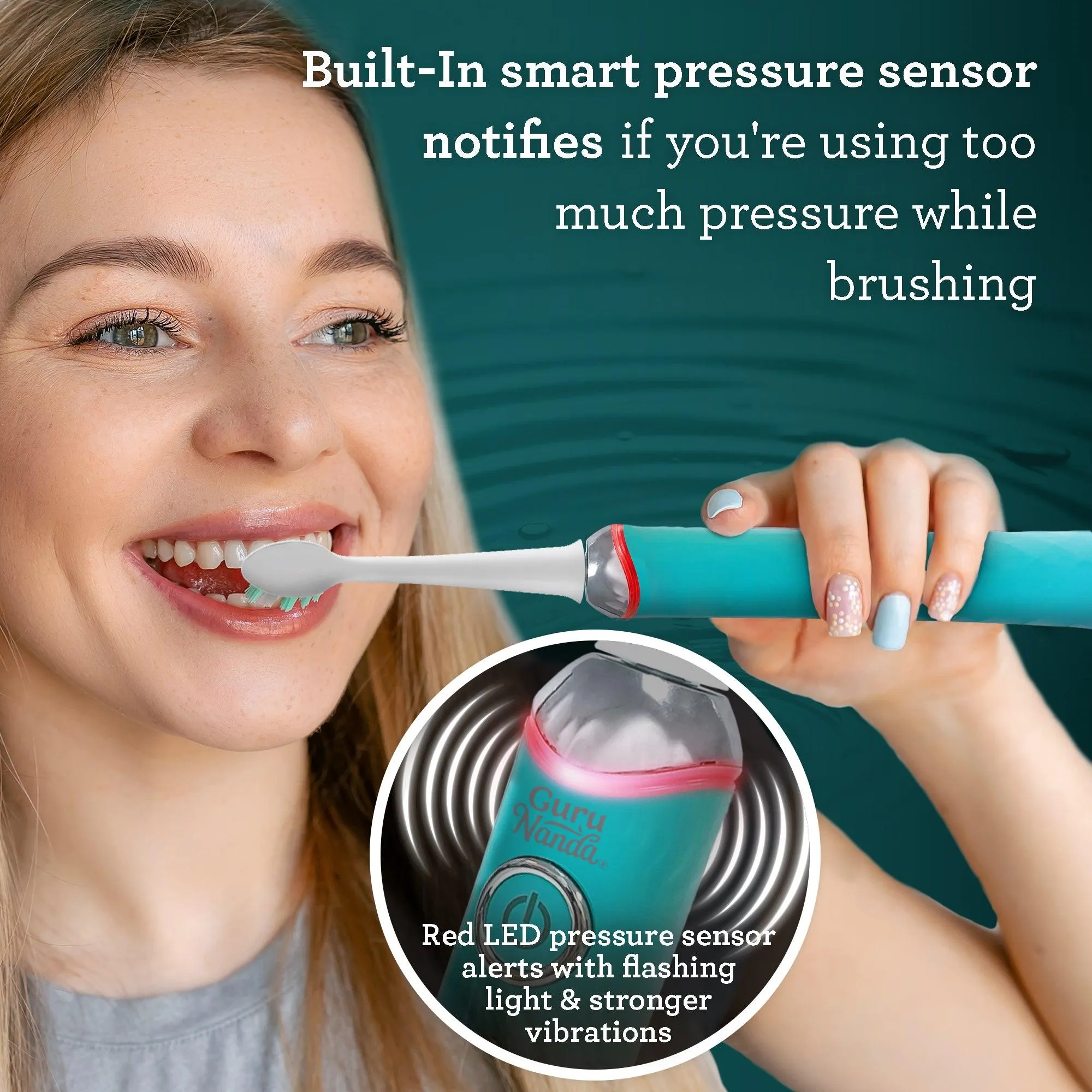 Pressure Sensor Sonic Toothbrush - Teal
