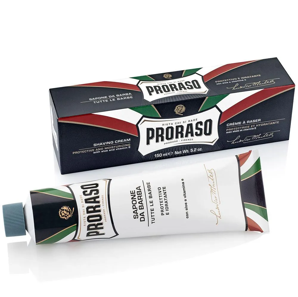 PRORASO SHAVING CREAM TUBE- ALOE VERA & VITAMIN E PROTECT