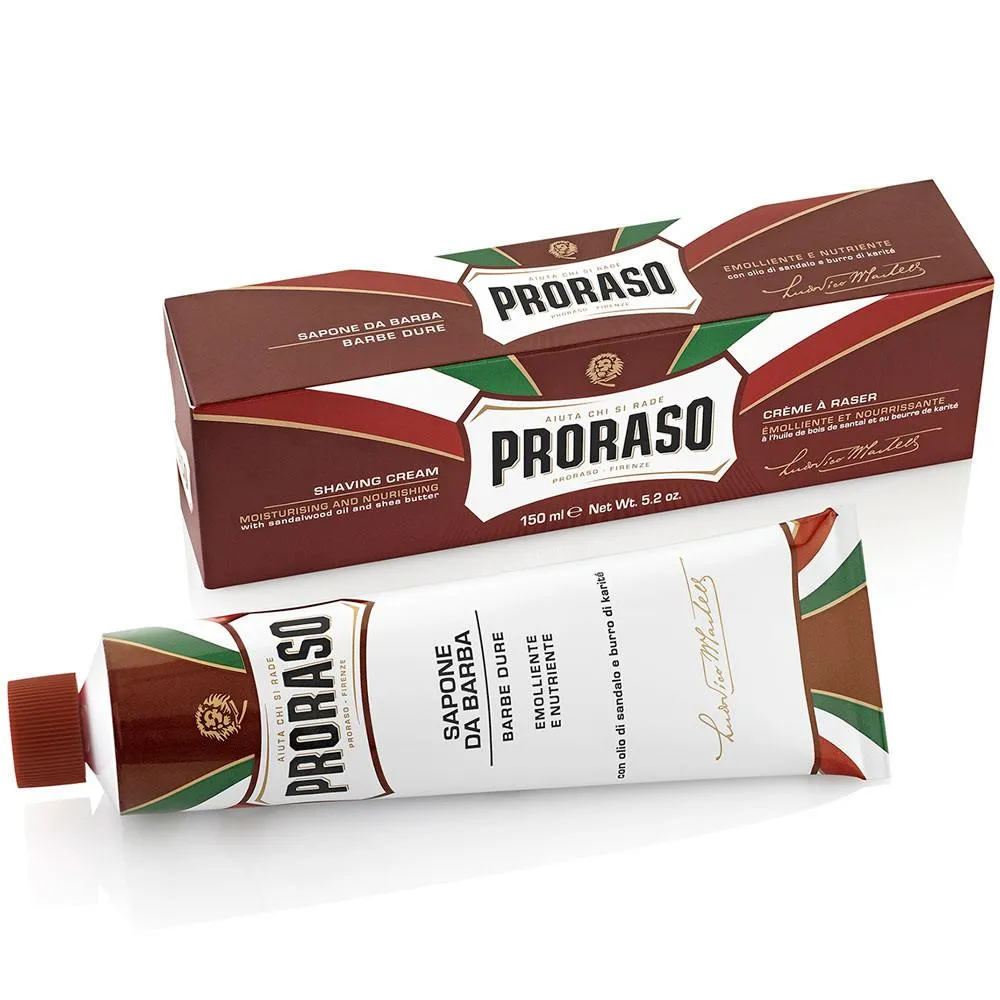 PRORASO SHAVING CREAM TUBE- SANDALWOOD AND SHEA BUTTER NOURISH