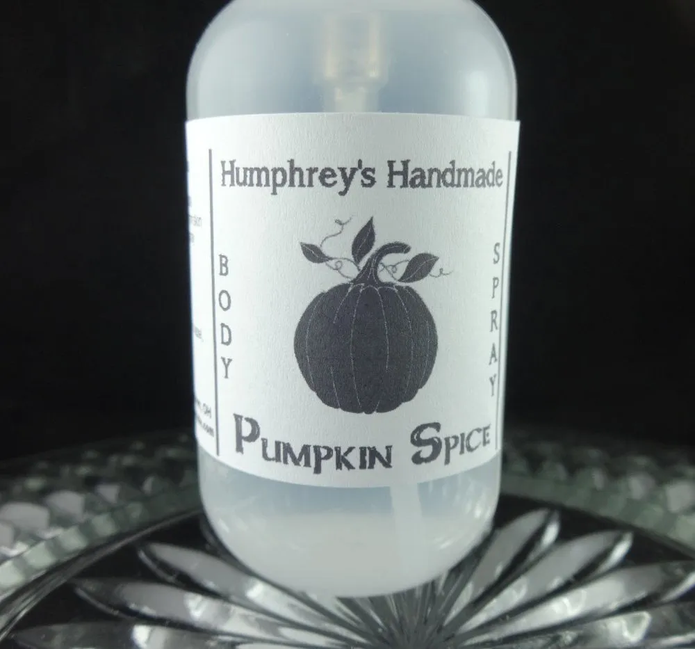 PUMPKIN SPICE Body Spray | 2 oz 4 oz | Pumpkin Pie | Cinnamon | Nutmeg | Fall