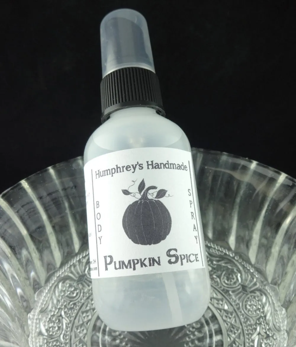 PUMPKIN SPICE Body Spray | 2 oz 4 oz | Pumpkin Pie | Cinnamon | Nutmeg | Fall
