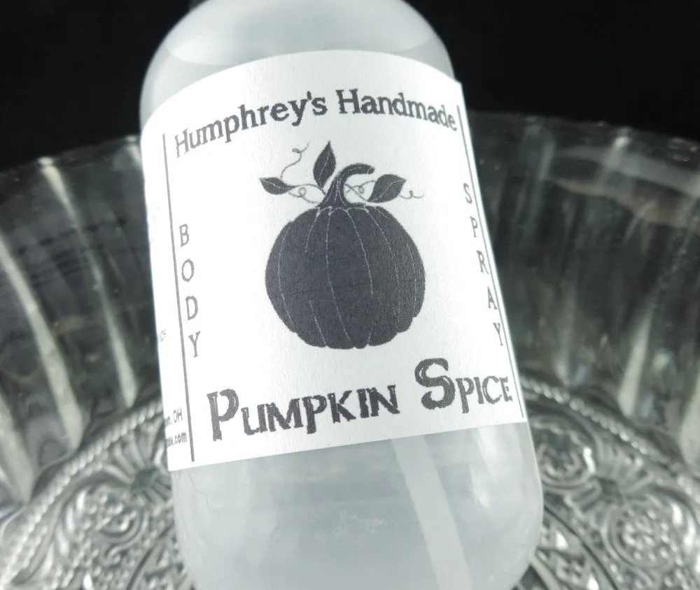 PUMPKIN SPICE Body Spray | 2 oz 4 oz | Pumpkin Pie | Cinnamon | Nutmeg | Fall
