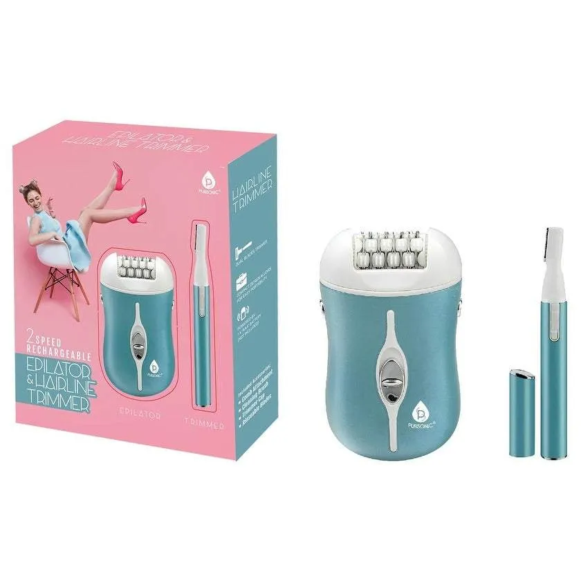 Pursonic 2-Speed Rechargeable Epilator & Hairline Trimmer Kit