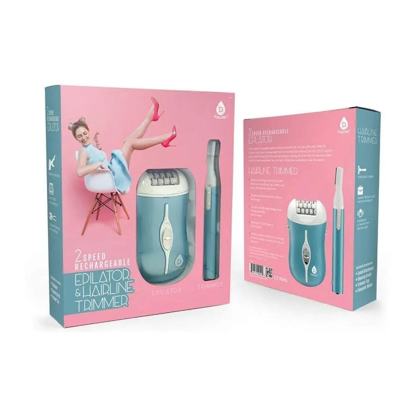 Pursonic 2-Speed Rechargeable Epilator & Hairline Trimmer Kit