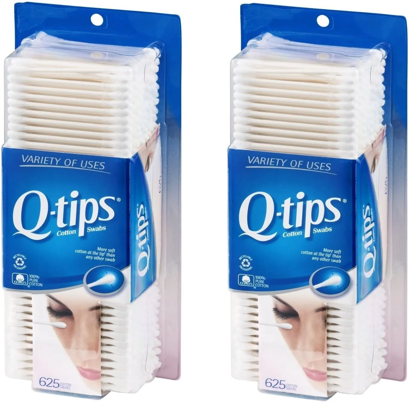 Q-tips Cotton Buds Swabs White, 625Count
