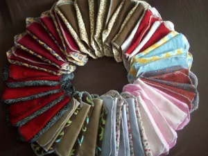 Random Set of 9 MamaBear LadyWear Quick-Dry cloth menstrual pads - Heavy, Medium & Light Flow