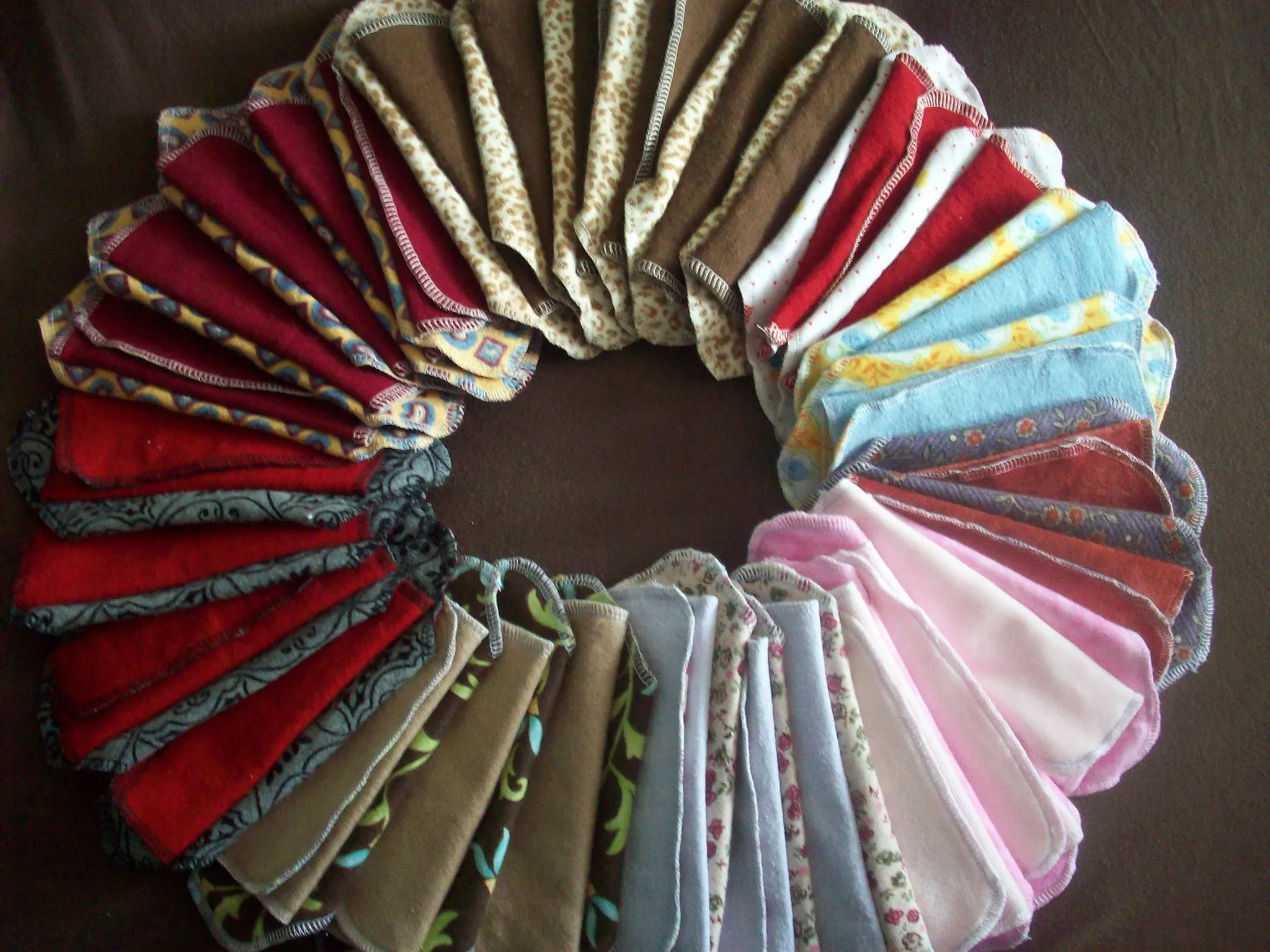 Random Set of 9 MamaBear LadyWear Quick-Dry cloth menstrual pads - Heavy, Medium & Light Flow