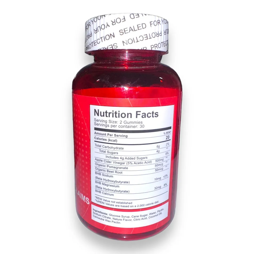 REAL SKIN - VITA FIT - Keto Apple Cider Binegar Gummies - 60 Gummies ( RED )