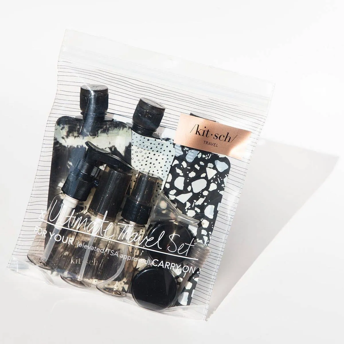 Refillable Ultimate Travel 11pc Set | Black & Ivory