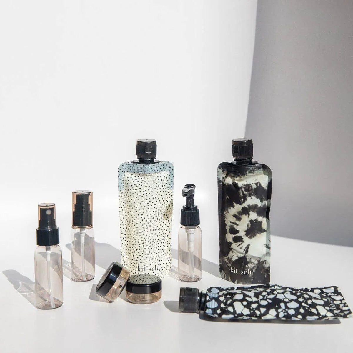 Refillable Ultimate Travel 11pc Set | Black & Ivory