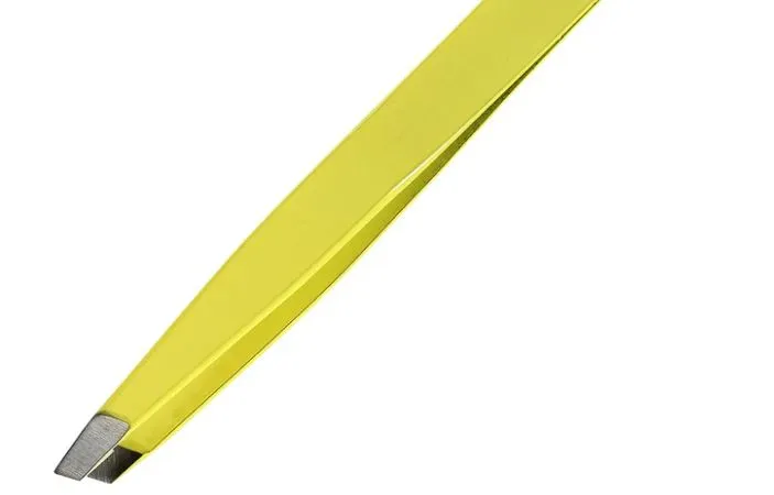 Regine Switzerland Slant Tweezer - Handmade in Switzerland - Professional Eyebrow & Facial Hair Remover - Etched Interior Grabs Hair from The Root - Perfectly Aligned Tips - Stainless Steel All Colours Available e