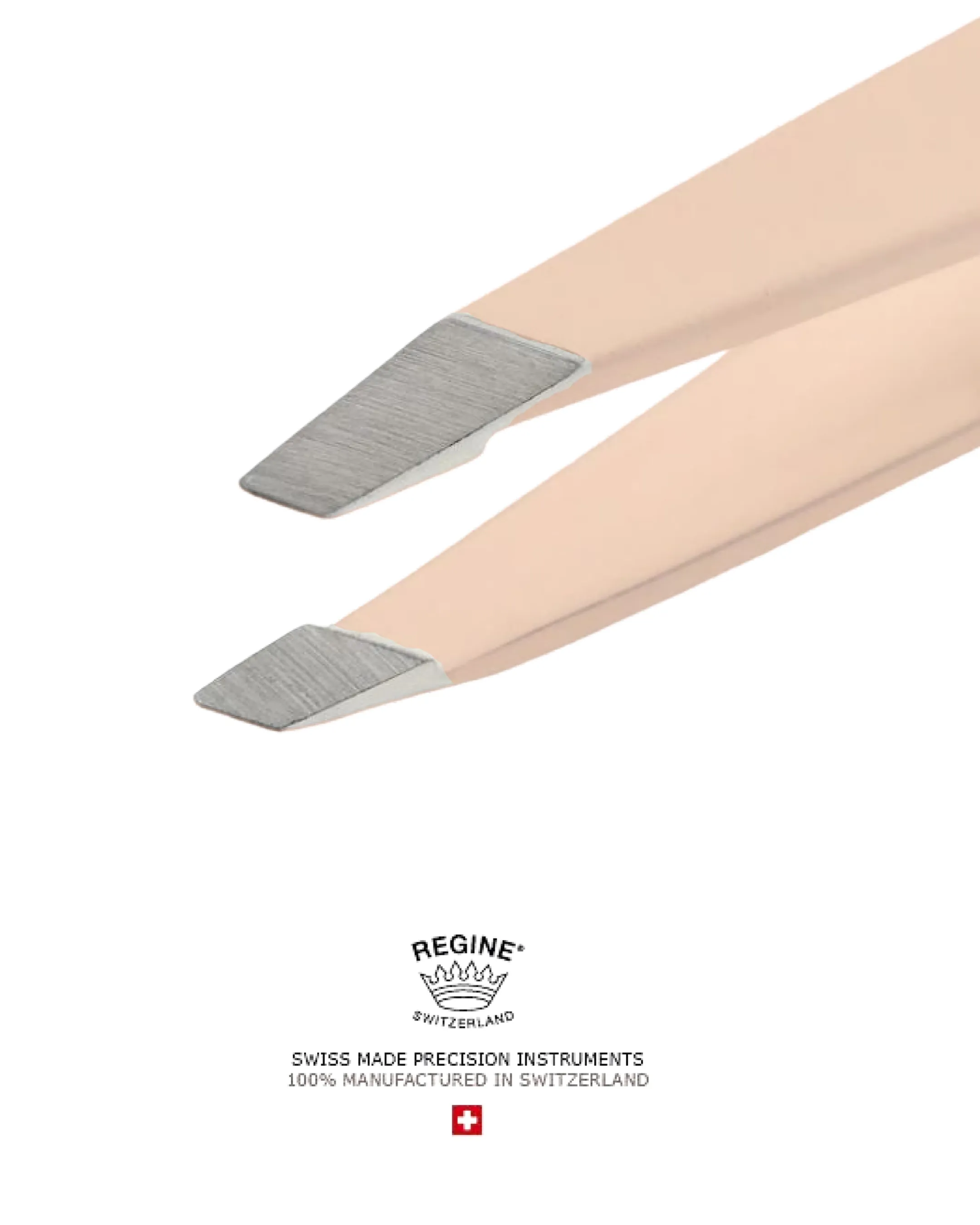 Regine Switzerland Slant Tweezer - Handmade in Switzerland - Professional Eyebrow & Facial Hair Remover - Etched Interior Grabs Hair from The Root - Perfectly Aligned Tips - Stainless Steel All Colours Available e