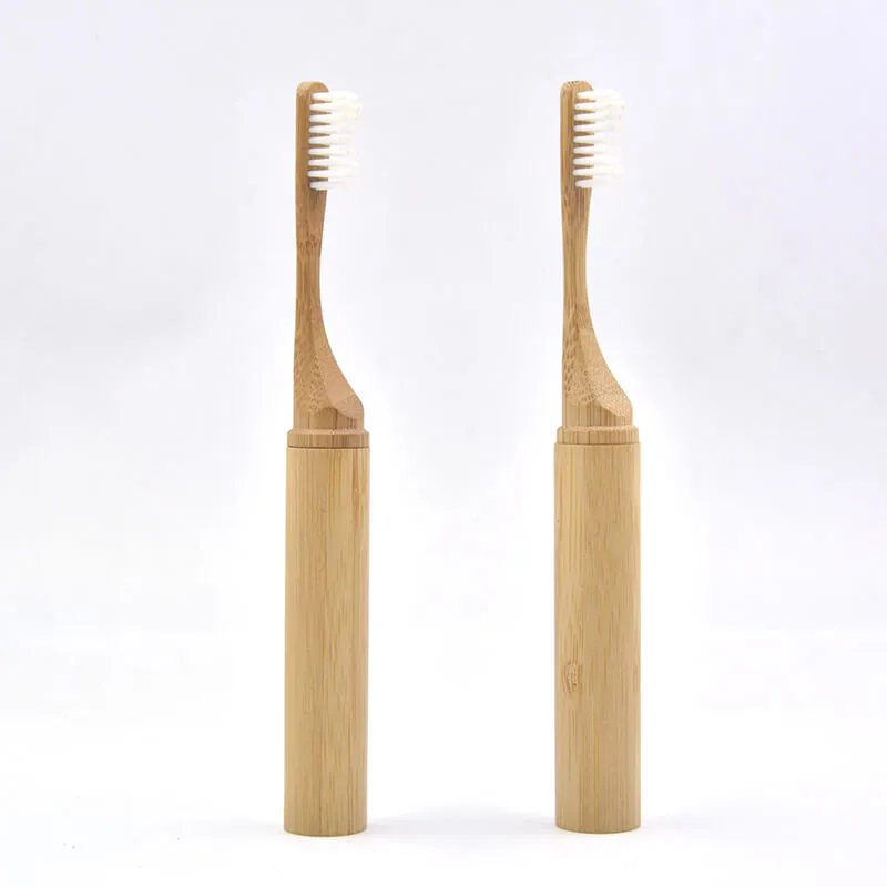 Reusable Eco Friendly Bamboo Toothbrush Travel Case for Trip / Camping / School