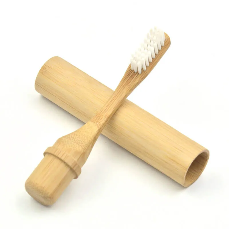 Reusable Eco Friendly Bamboo Toothbrush Travel Case for Trip / Camping / School