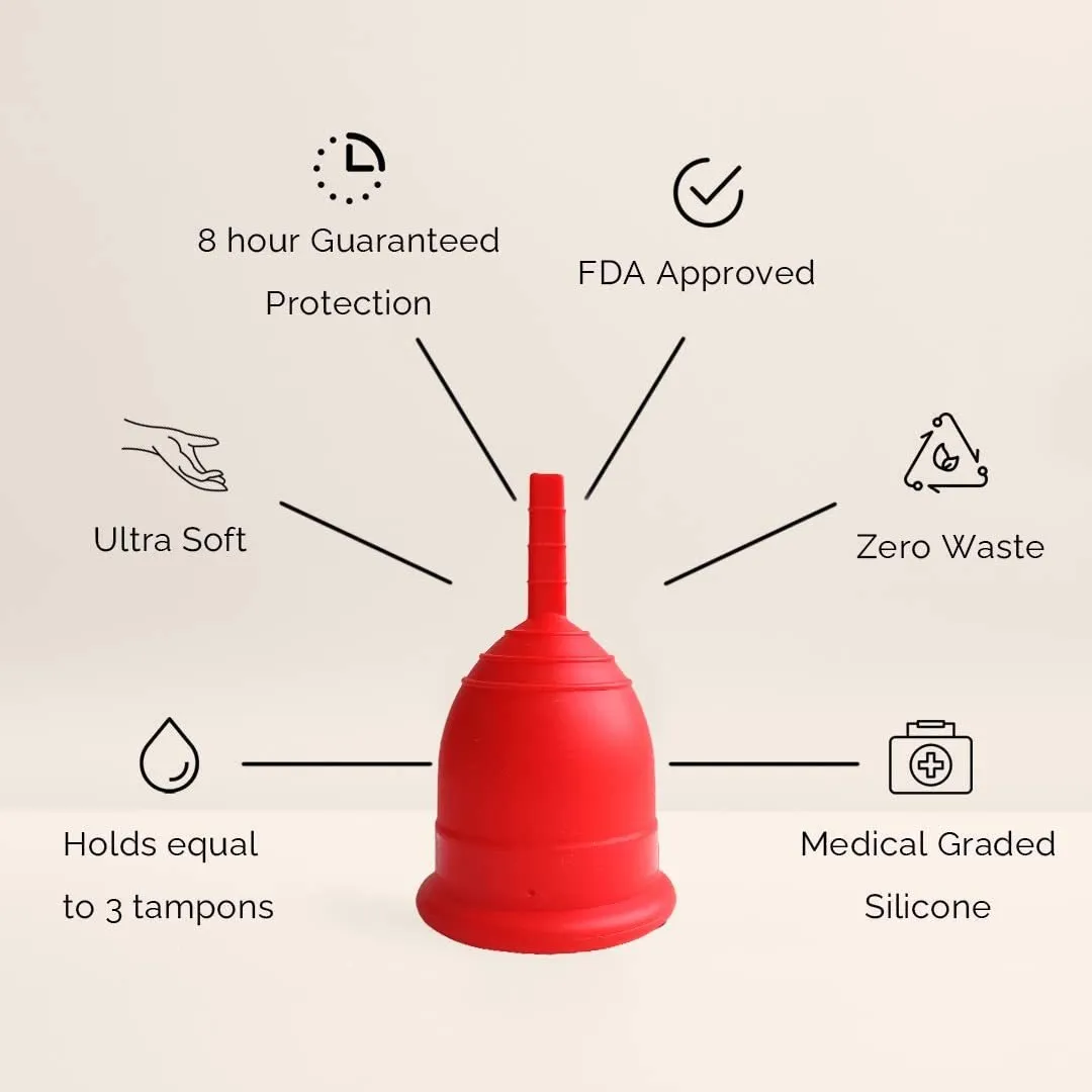 Reusable Menstrual Cup for Women- Medium Size with Pouch