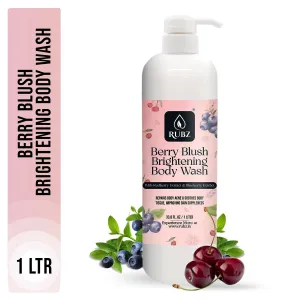 Rubz Berry Blush Brightening Body wash | Enriched With Glycerin & Long Lasting Fragrance | Soap-Free Body Wash For Women And Men | Paraben Free | SLS Free | 1 Litre Rubz Berry Blush Brightening Body wash | Enriched With Glycerin & Long Lasting Fragrance | Soap-Free Body Wash For Women And Men | Paraben Free | SLS Free | 1 Litre