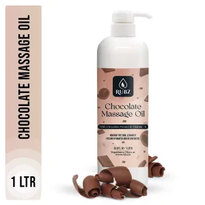 Rubz Chocolate Body Massage Oil | Relaxing, Soothing & Destressing Body Massage Oil for Men & Women | Best for Aromatherapy & Full Body Spa | 1 Litre