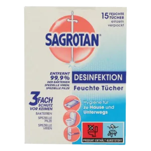 Sagrotan Sanitary napkins To Surface disinfection - 15 PCS