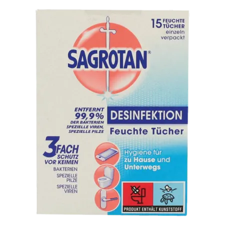 Sagrotan Sanitary napkins To Surface disinfection - 15 PCS
