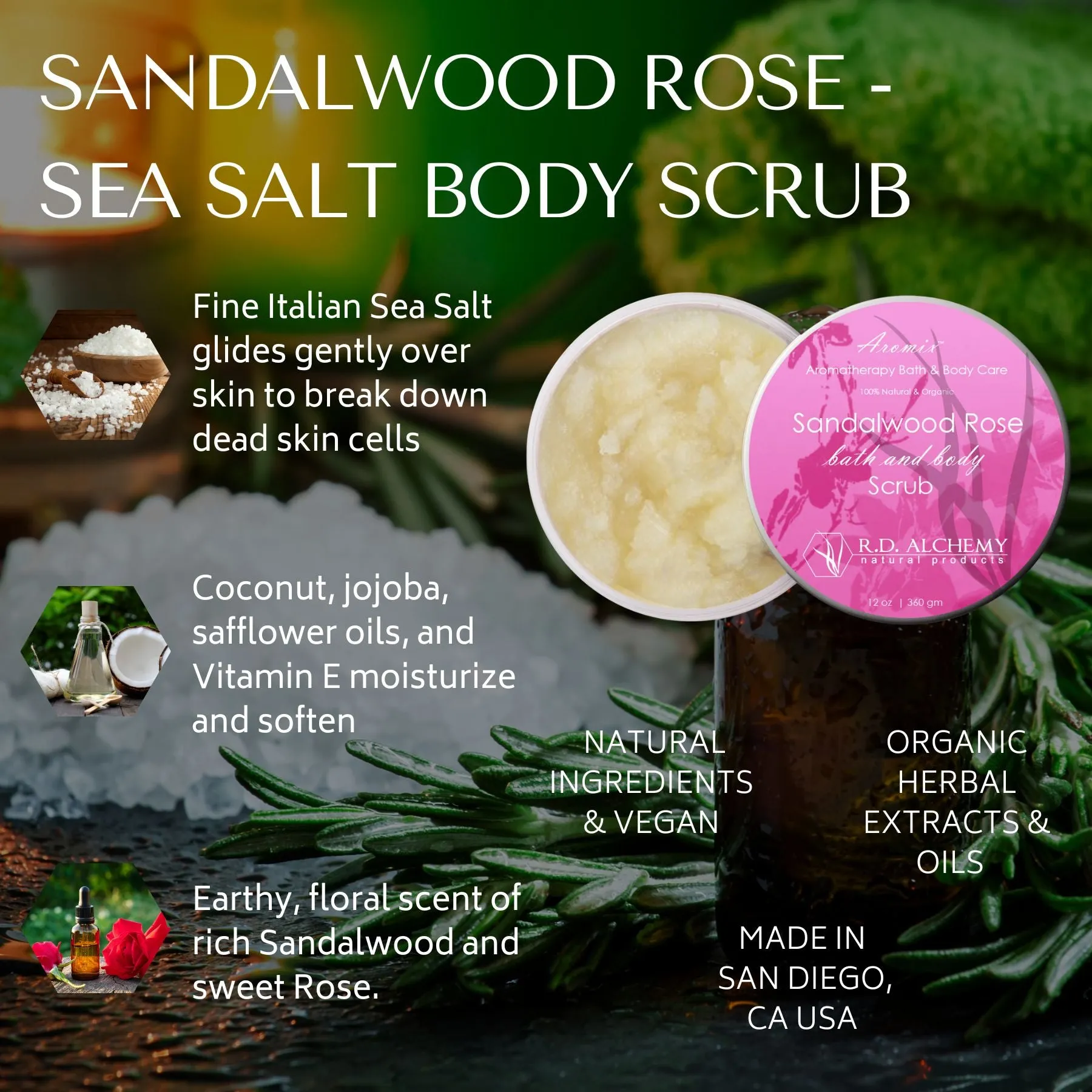 Sandalwood Rose - Sea Salt Body Scrub