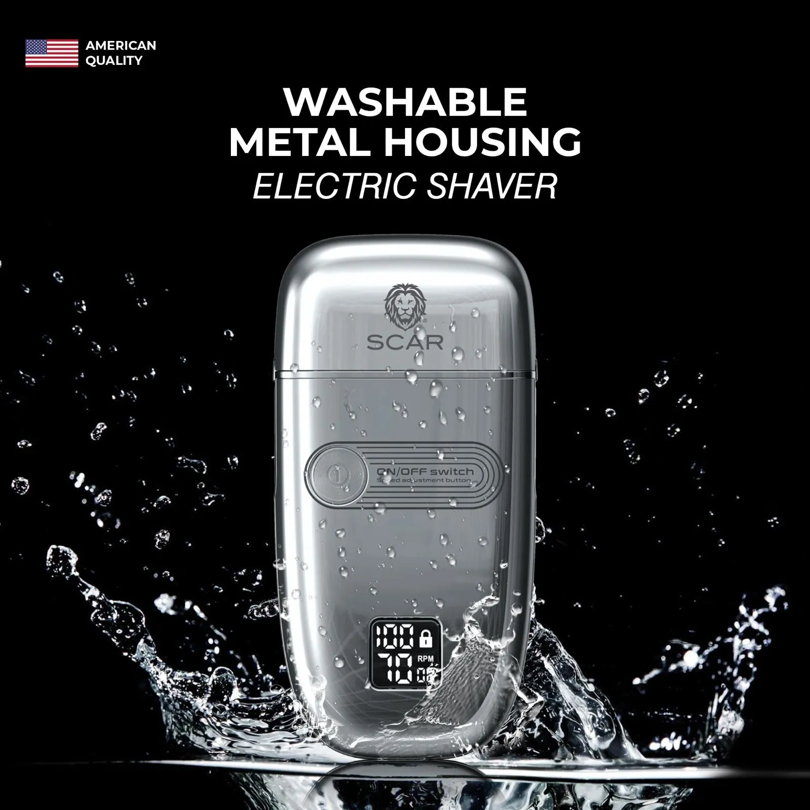 Scar AL- 1988 Washable Metal Housing Electric Shaver
