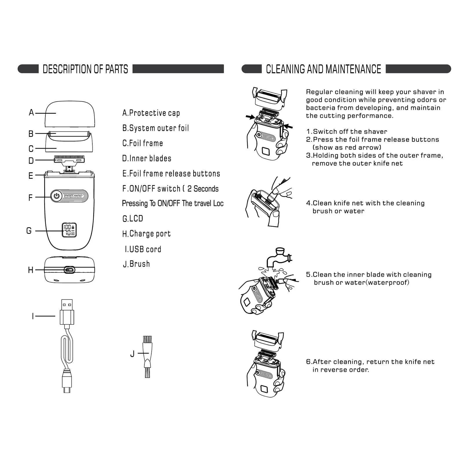 Scar AL- 1988 Washable Metal Housing Electric Shaver