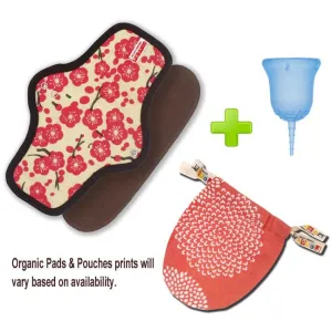 SCKOONCUP - MENSTRUAL CUP AND SCKOON ORGANIC COTTON PAD SET - BALANCE