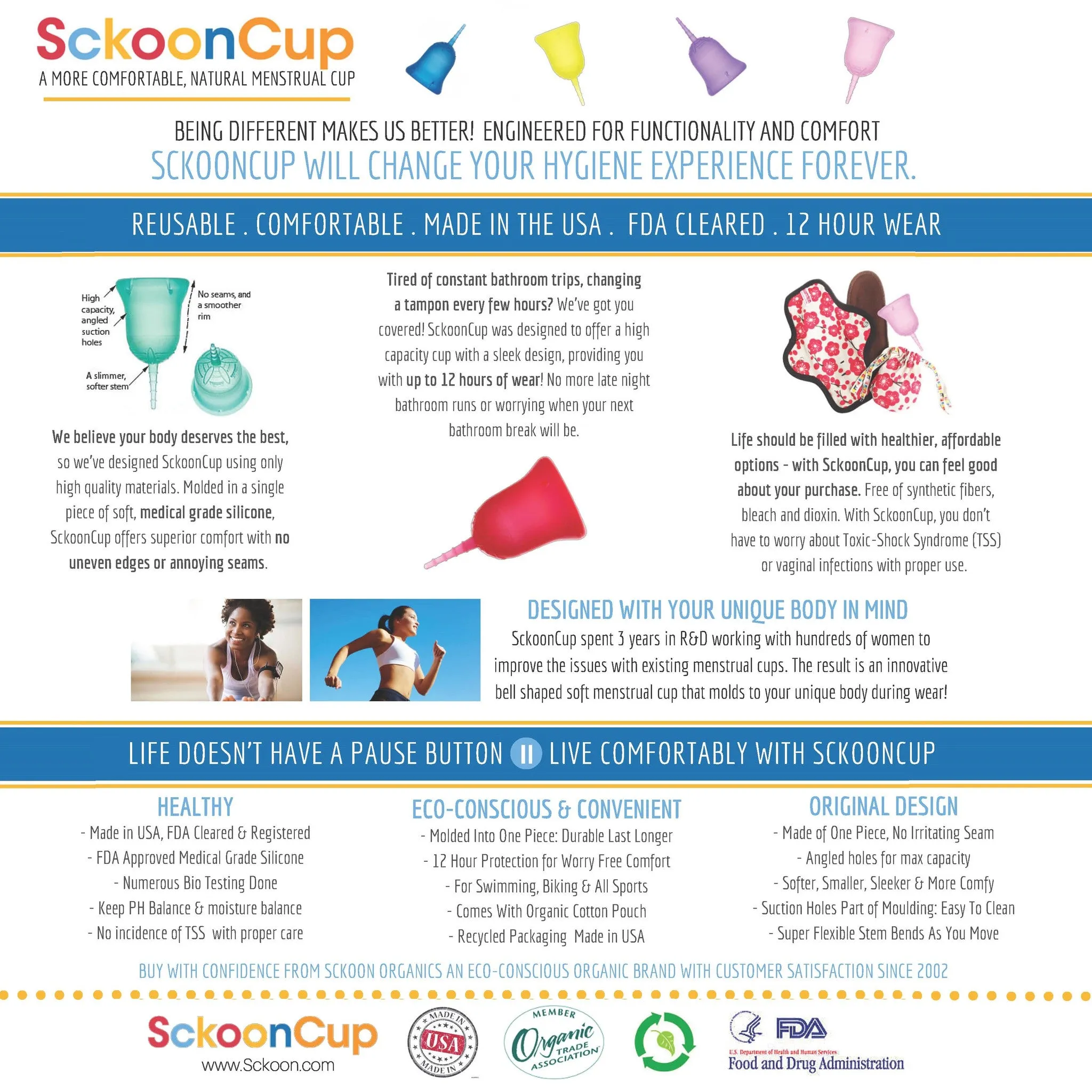 SckoonCup - Menstrual Cup "Harmony" Size 1 - FREE SHIPPING