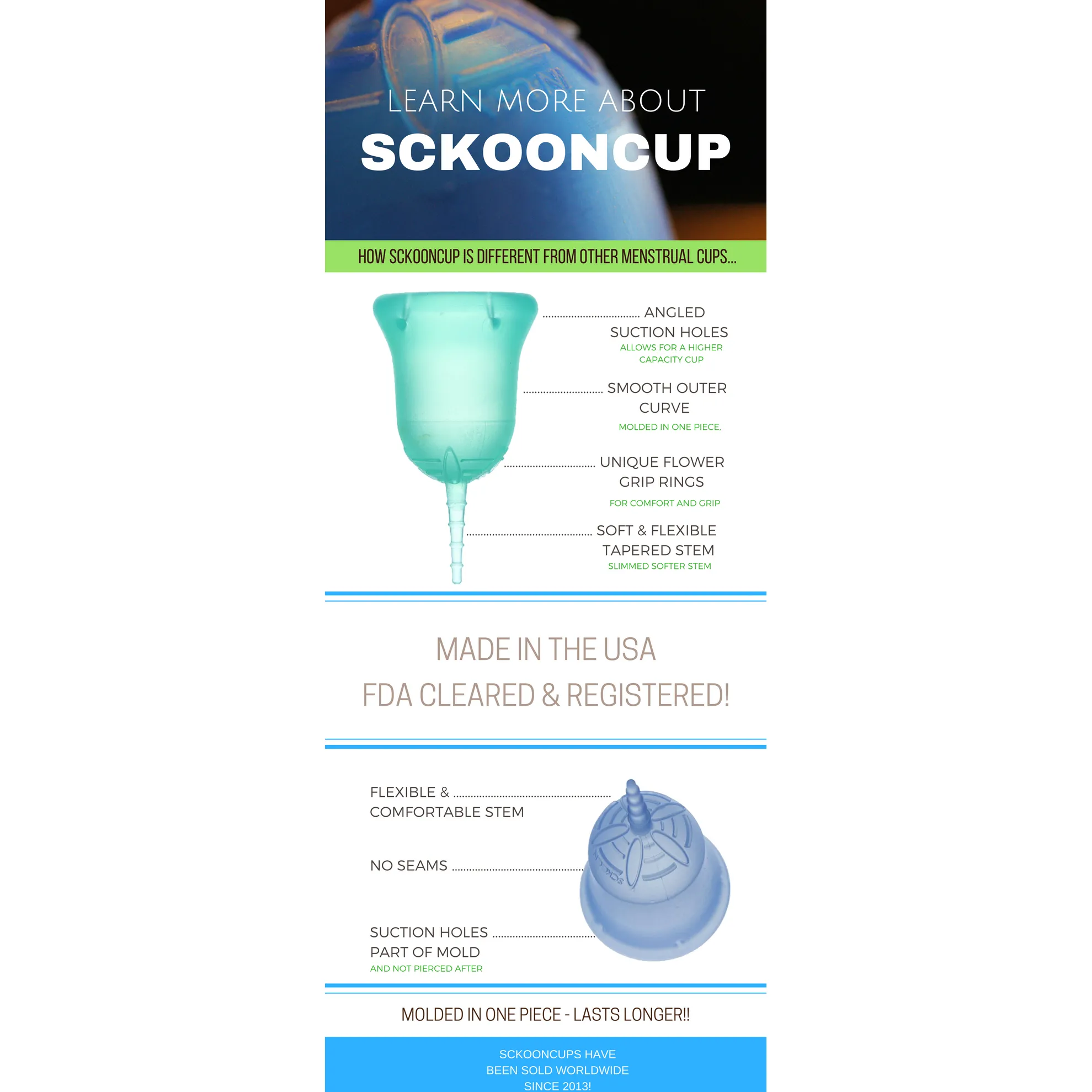 SckoonCup - Menstrual Cup "Harmony" Size 1 - FREE SHIPPING