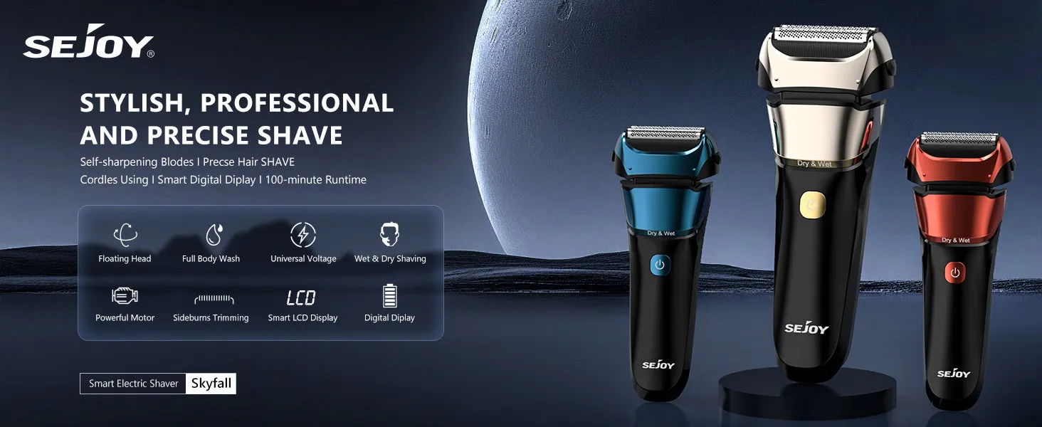 Sejoy Electric Shaver - Waterproof and Cordless