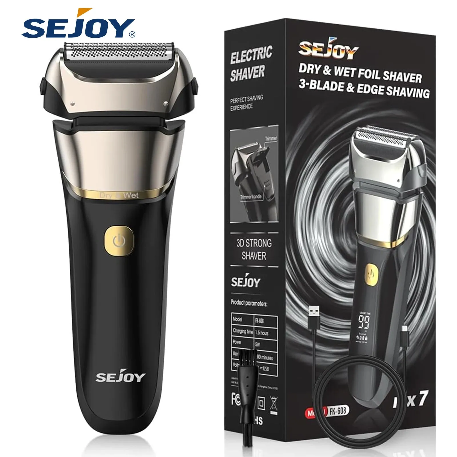 Sejoy Electric Shaver - Waterproof and Cordless