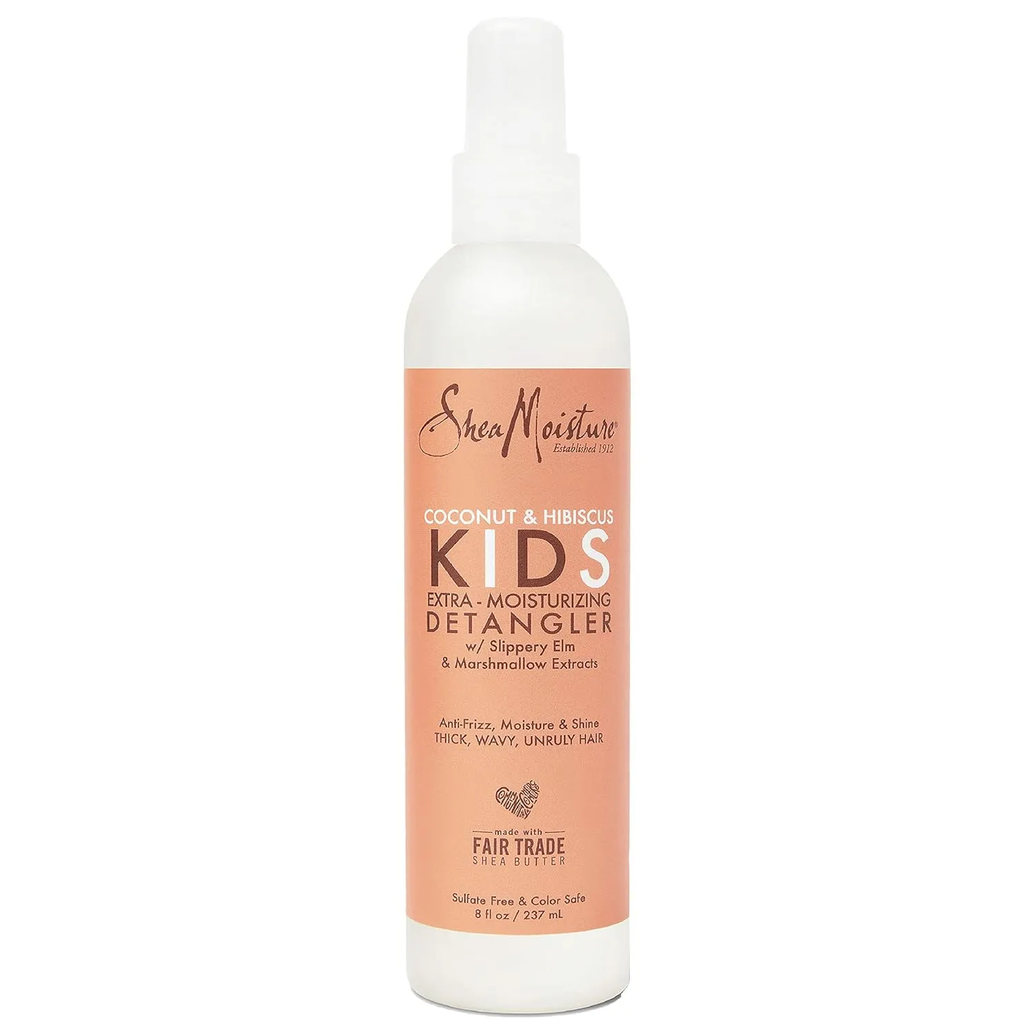 SHEA MOISTRE coconut & hibsicus kids extra moisturizing detangler slippery elm & marshmallow exttracts سبريه فك التشابك لشعر الاطفال من شيا مويستر