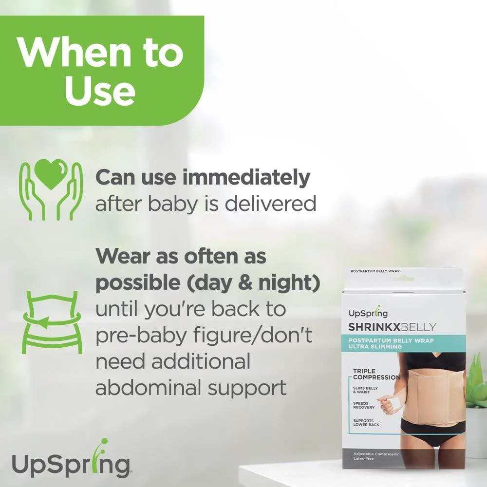Shrinkx Belly Latex-Free Wrap, Ultra Slimming Triple-Point Compression, Nude