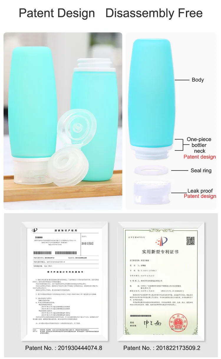 Silicone Travel Bottles Squeezable 100ml