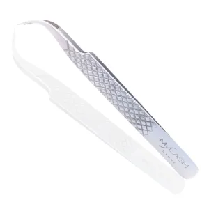 Silver Fibre Tip Lash Tweezers - Curved