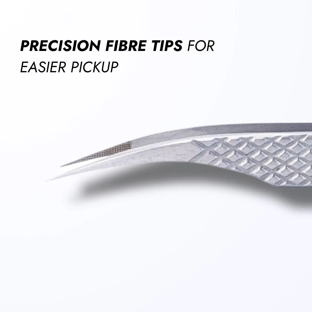 Silver Fibre Tip Lash Tweezers - Volume