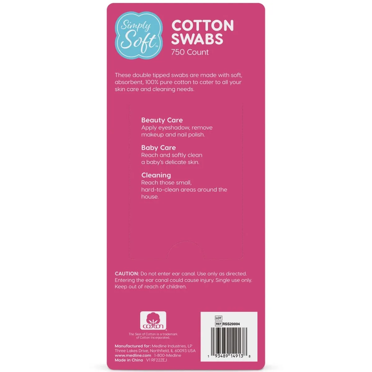 Simply Soft Cotton Swabs 750Ct